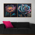 Ethereal Blooms Crystal Glass Wall Decoration items - Set of 2